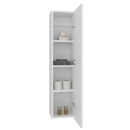 43" High One Door Wall Cabinet, Bathroom Wall Mounted Storage with 3 Adjustable Shelves, Space-Saving Vertical Organizer for Toiletries, Towels & Essentials, Modern Ready-to-Assemble Unit