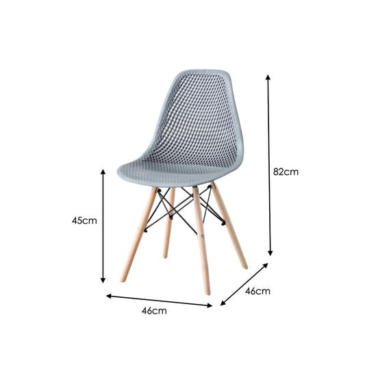 TuHome Marcus Modern Dining Chair, Mid-Century Ergonomic Acc - Dark Grey
