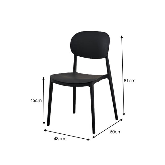 TuHome Milan Modern Dining Chair, Sophisticated High-Back Up - Black