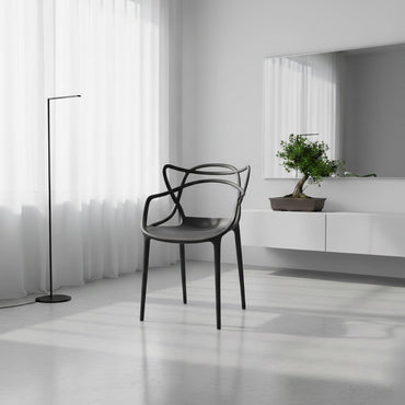 TuHome Palermo Modern Dining Chair, Sophisticated High-Back - Black