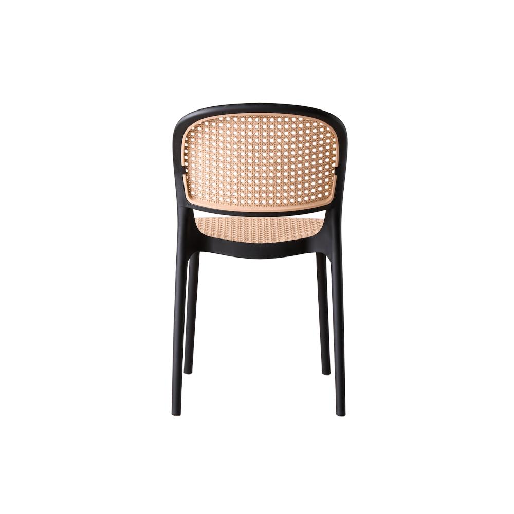 TuHome Nest Modern Dining Chair, Sophisticated High-Back Uph - Black/Taupe
