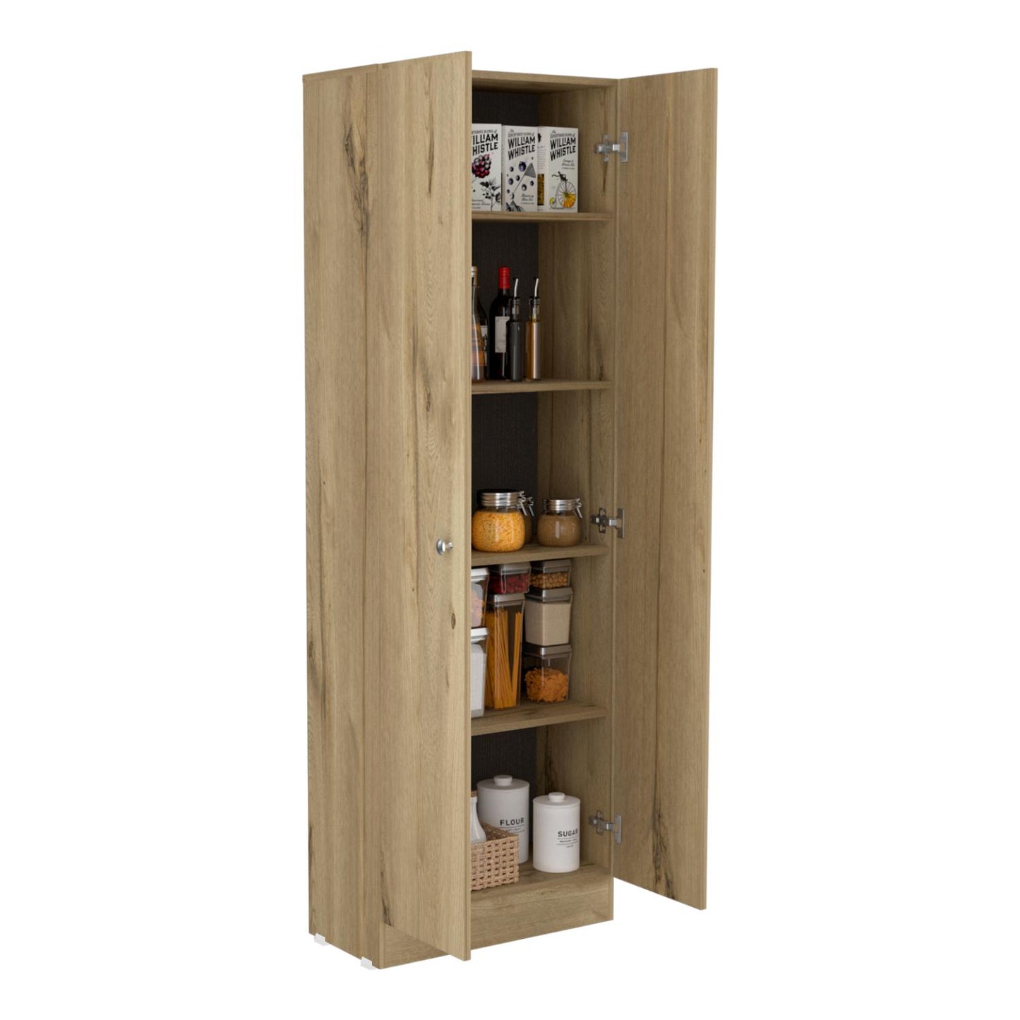 Lombardi Tall Cabinet with Five Drawers, Kitchen Pantry