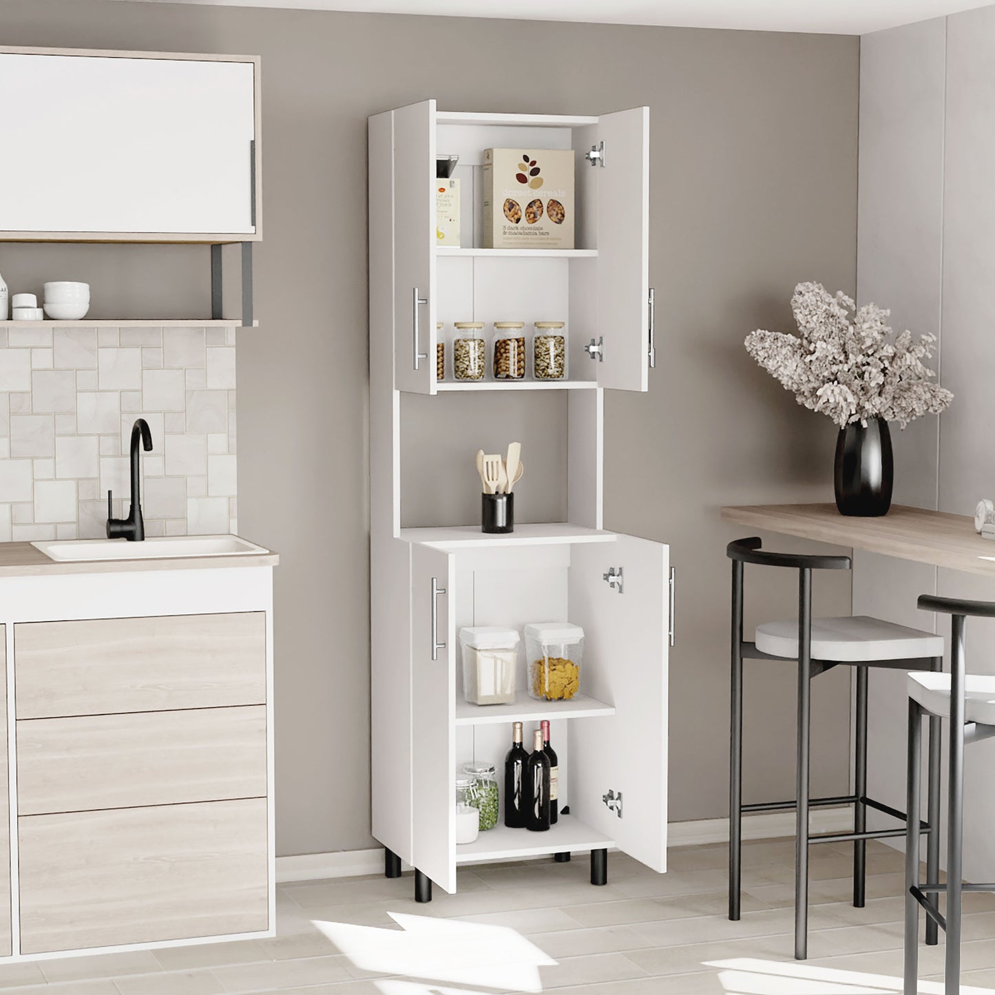 Kitchen Pantry Linden 76,8" Tall Two Cabinets