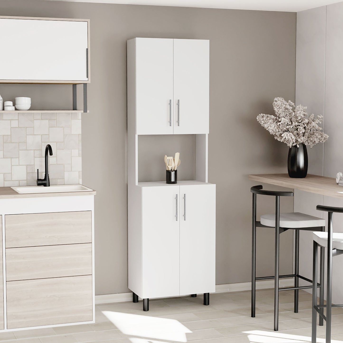 Kitchen Pantry Linden 76,8" Tall Two Cabinets
