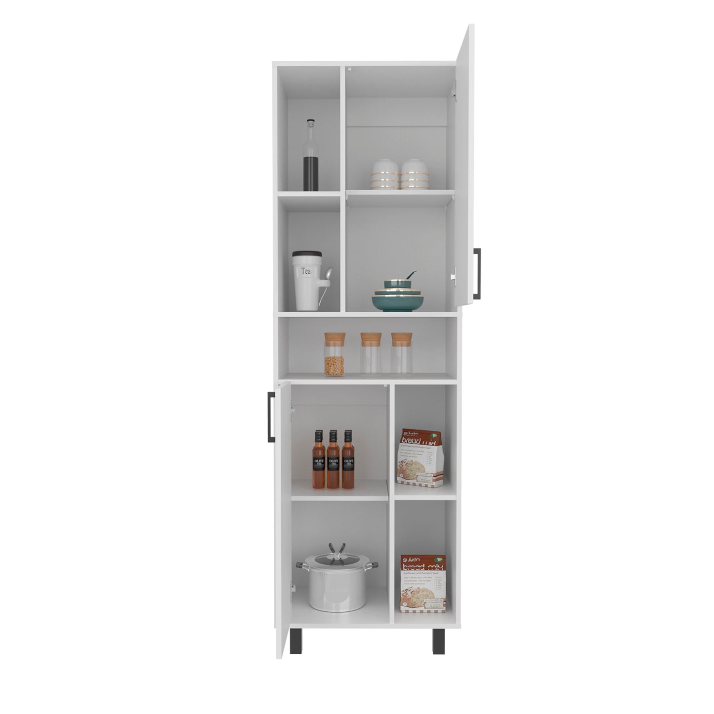 Bryce Pantry Cabinet With Two Doors And Multiple Storage Compartments