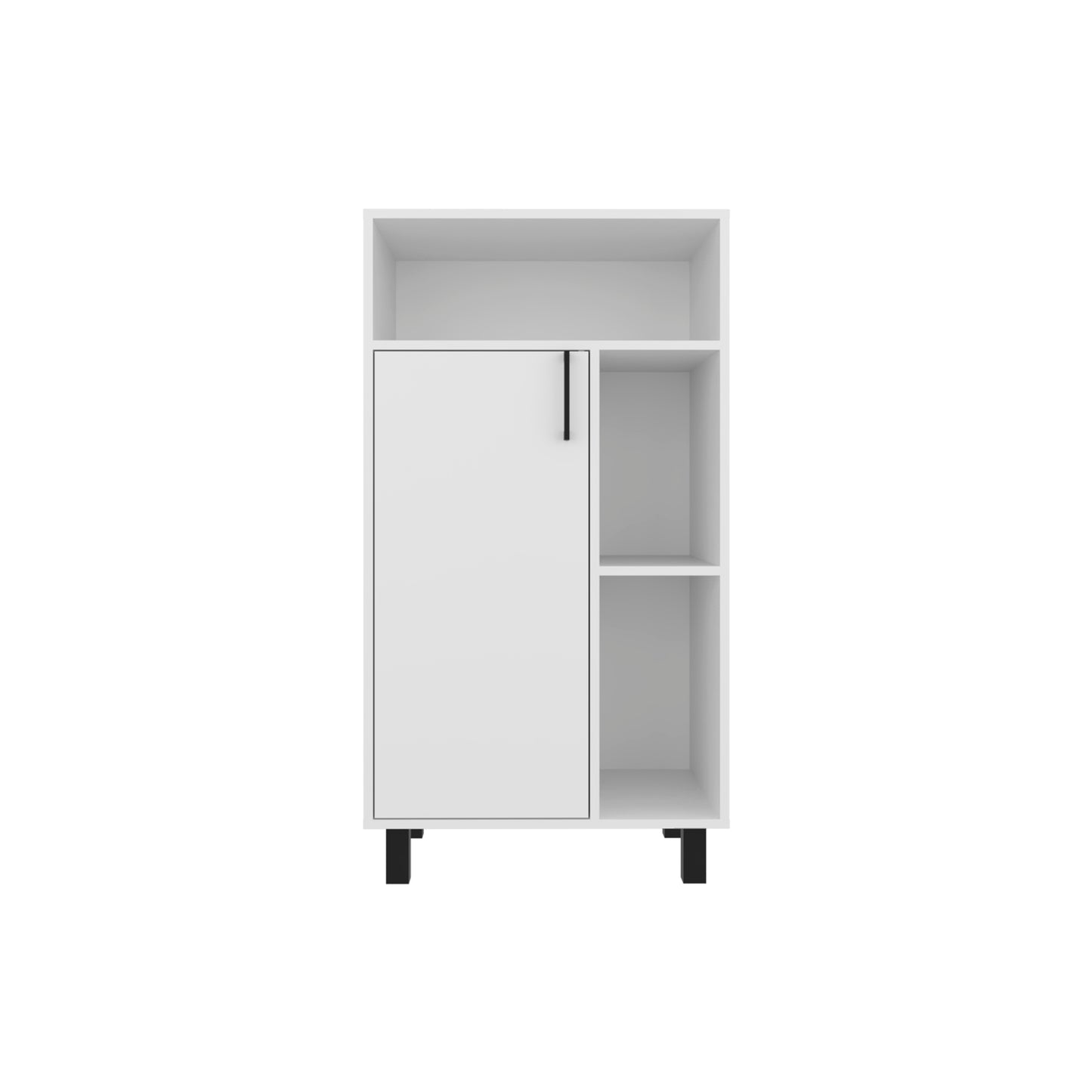Bryce Base Cabinet, Compact Organizer, With One Door, Open Shelves And Top Display Space