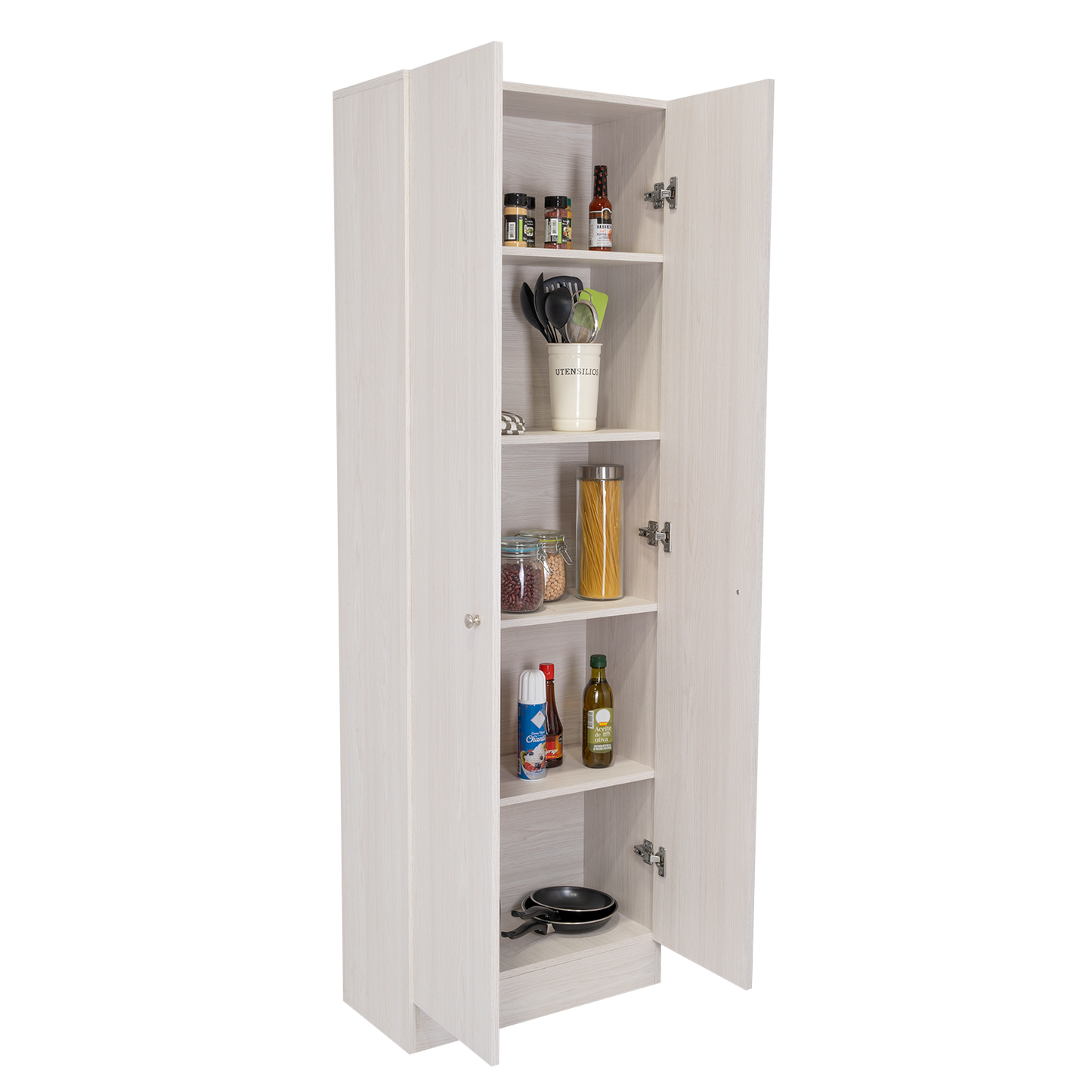 Lombardi Tall Cabinet with Five Drawers, Kitchen Pantry