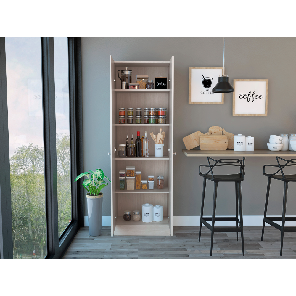 Lombardi Tall Cabinet with Five Drawers, Kitchen Pantry