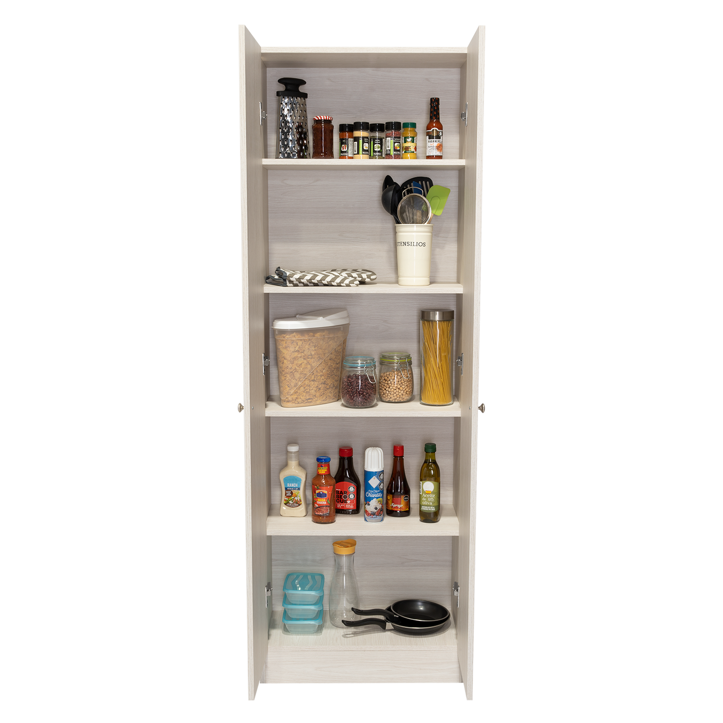 Lombardi Tall Cabinet with Five Drawers, Kitchen Pantry