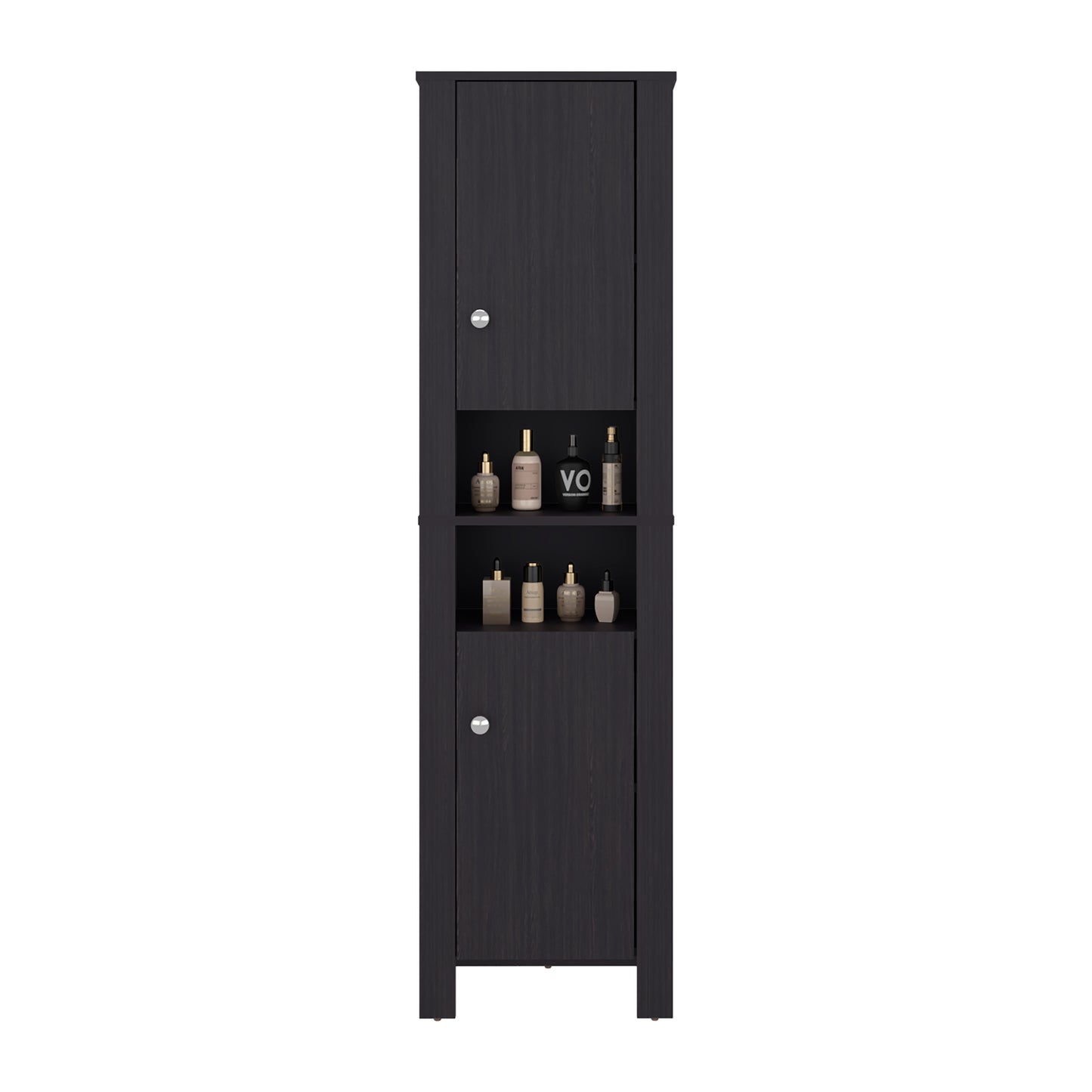 Vanessa Bathroom Cabinet with Auxiliary Storage Modern Freestanding Organizer, Space-Saving Bathroom Storage