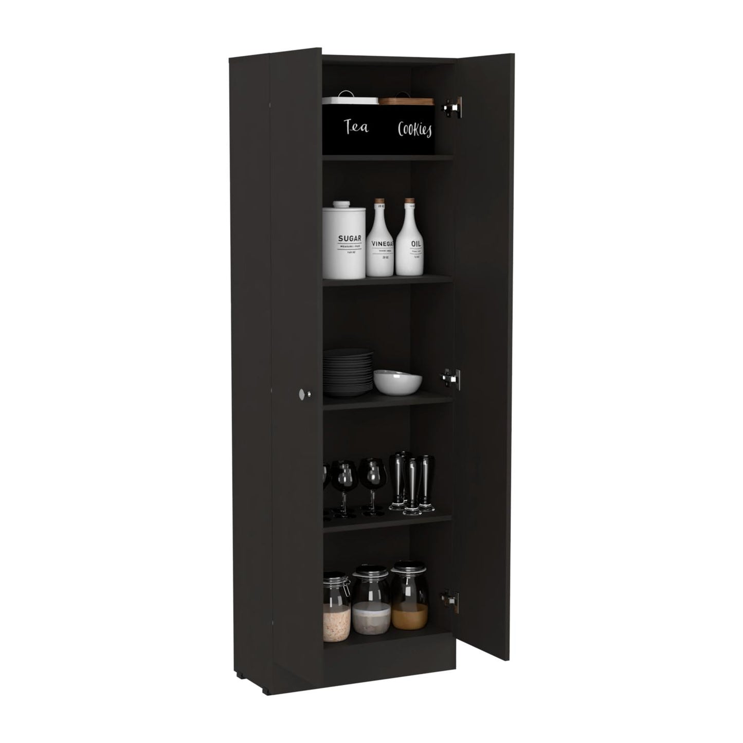 Lombardi Tall Cabinet with Five Drawers, Kitchen Pantry
