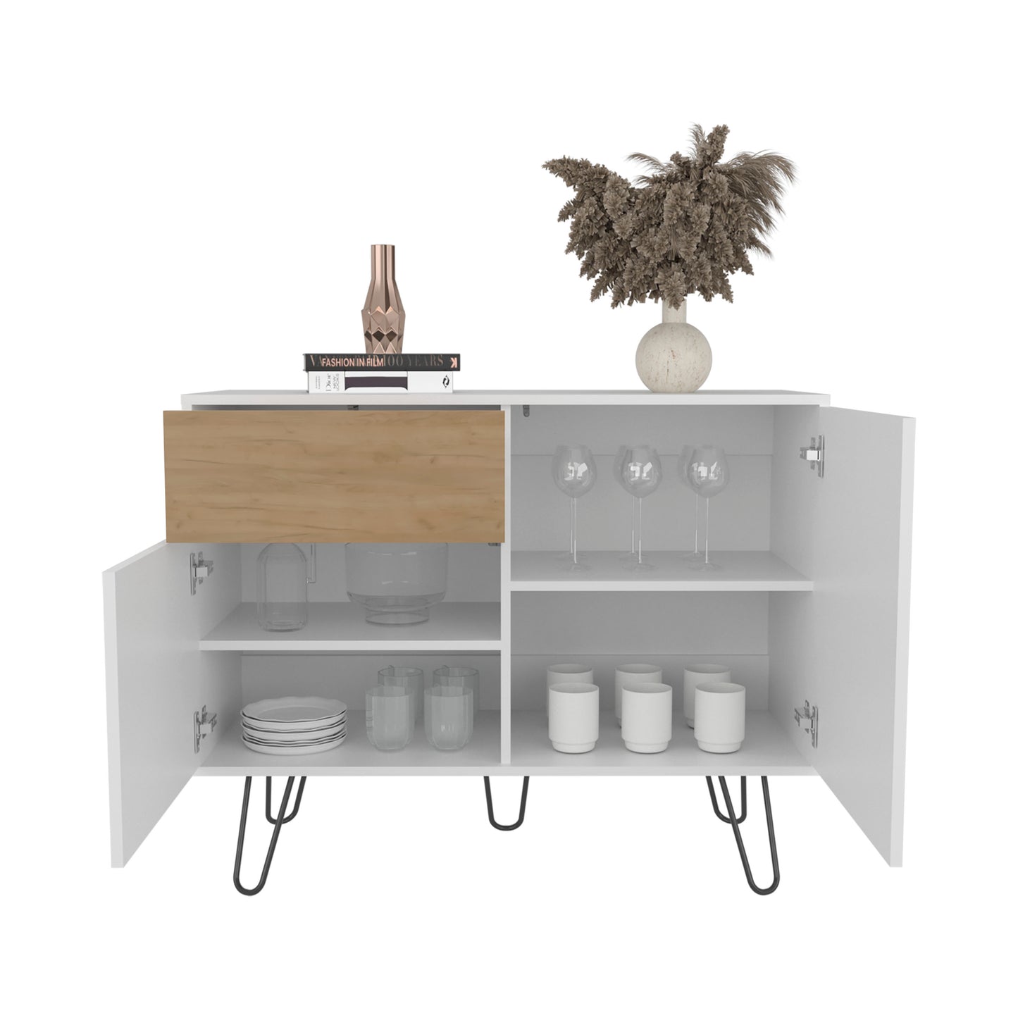 Tori Sideboard, four open shelves for Living Room