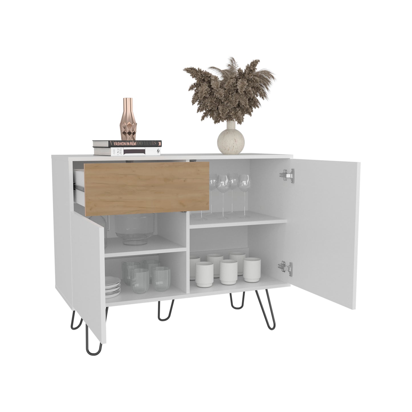 Tori Sideboard, four open shelves for Living Room
