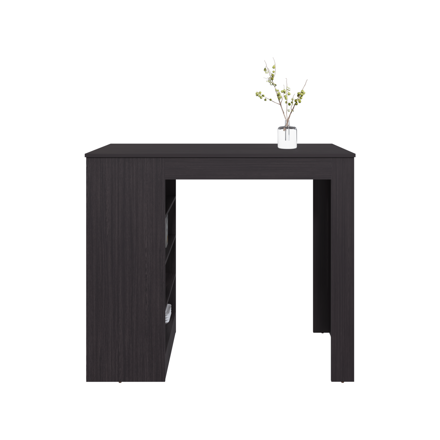 Greer Counter Table with 4 Storage Shelves, Compact Home Bar, Dinning Room or Kitchen Furniture, With Space-Saving Modern Design