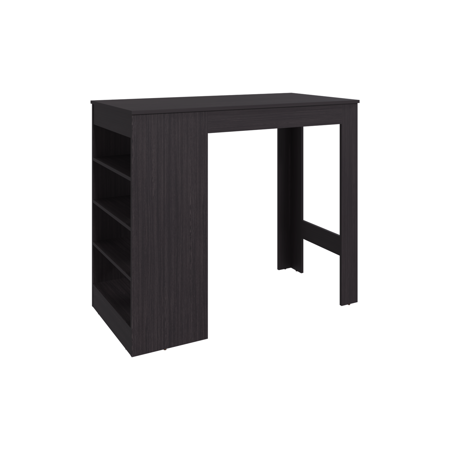 Greer Counter Table with 4 Storage Shelves, Compact Home Bar, Dinning Room or Kitchen Furniture, With Space-Saving Modern Design