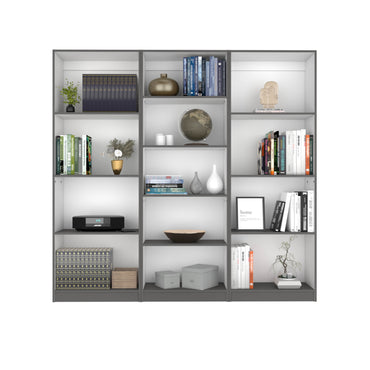 Lane 3 Piece Living Room Set, Matt Gray / White