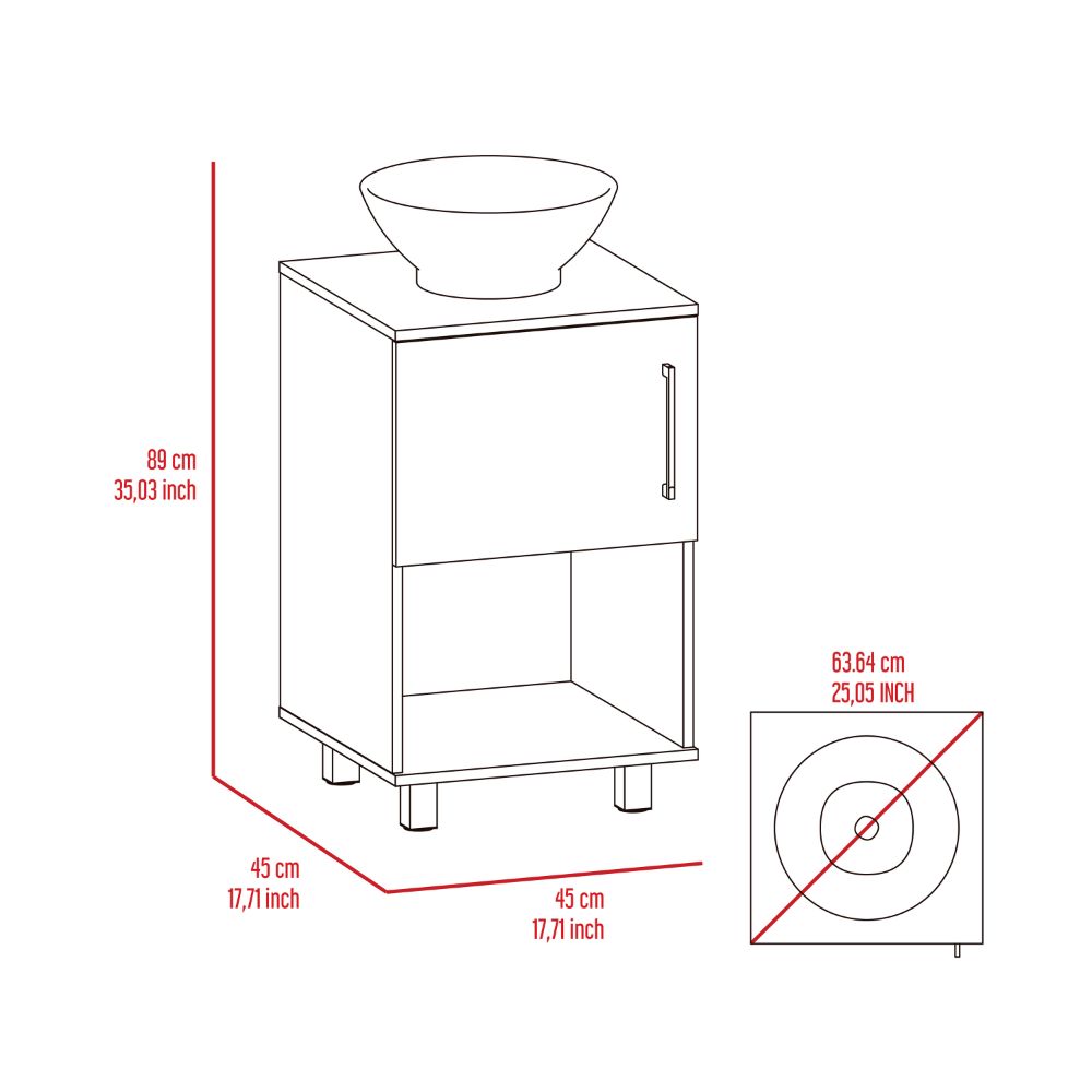 Rumford 2 Piece Bathroom Set, Linen Cabinet + Bathroom Vanity, White