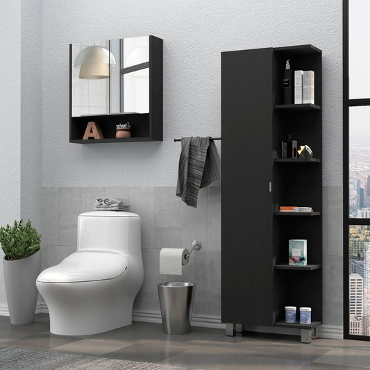 Barre 2 Piece Bathroom Set, Black Wengue Finish
