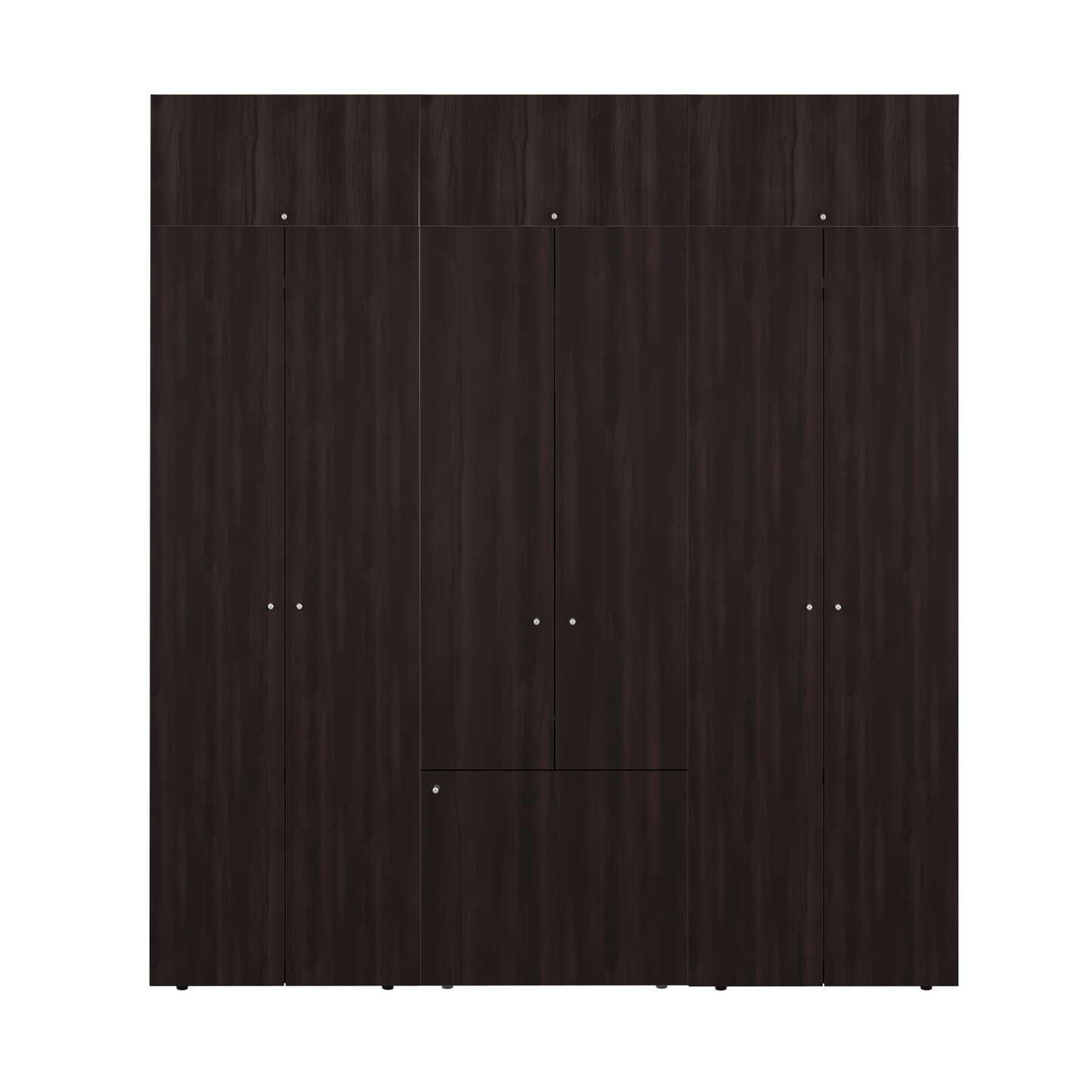 Home 6 Piece, 10 Door Closet System, Top Storage Shelves, Wide Armoire for Bedroom Storage and Organization, Natural Oak