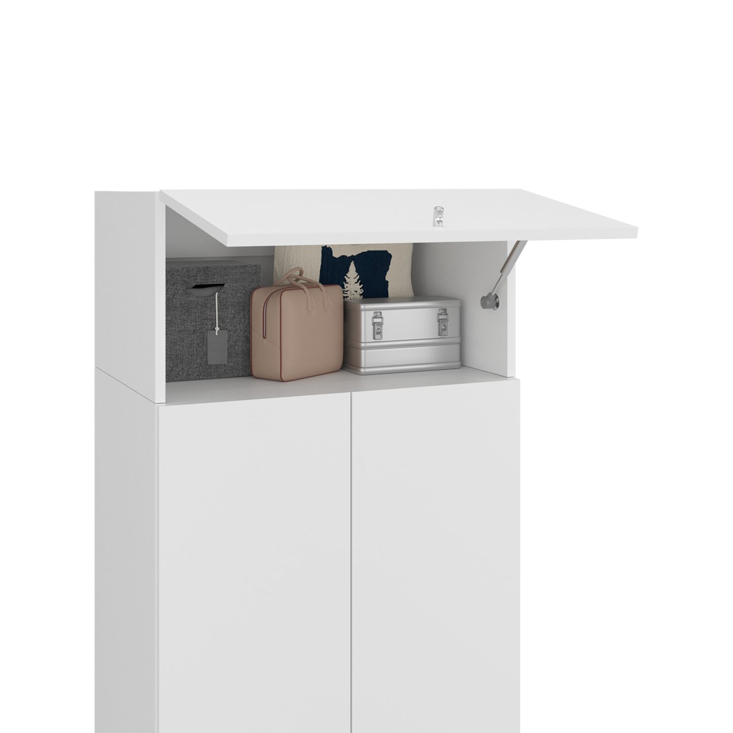 Home 6 Piece, 10 Door Closet System, Top Storage Shelves, Wide Armoire for Bedroom Storage and Organization, Natural Oak