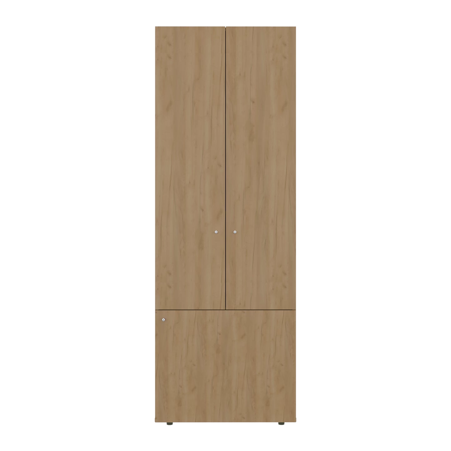 Home 3 Door Closet System with Hanging Rod for clothes and interior Shelves, Manufactured Wood Freestanding Bedroom Storage, Utility Room or Laundry Room Furniture