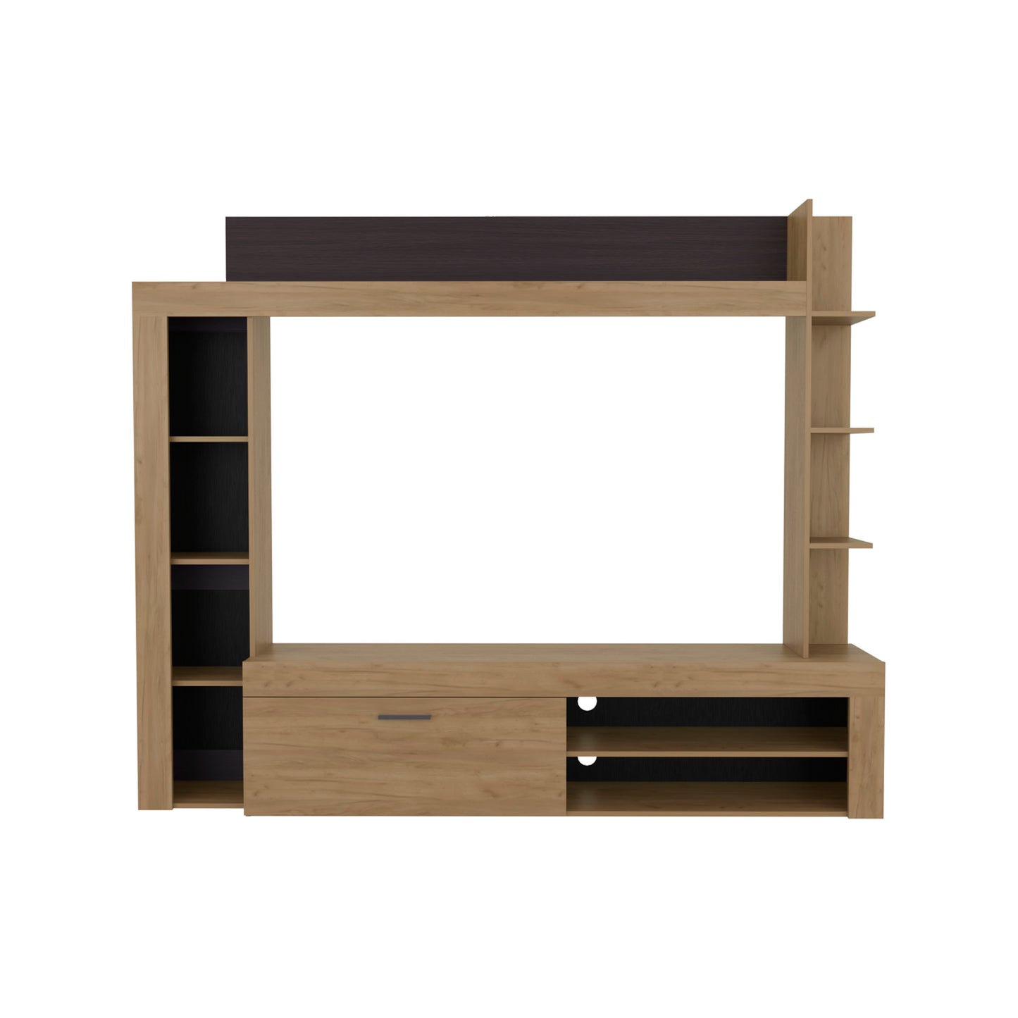 Cecil Entertainment Center and TV Stand with Open Below Shelves and Storage Compartments with One Door