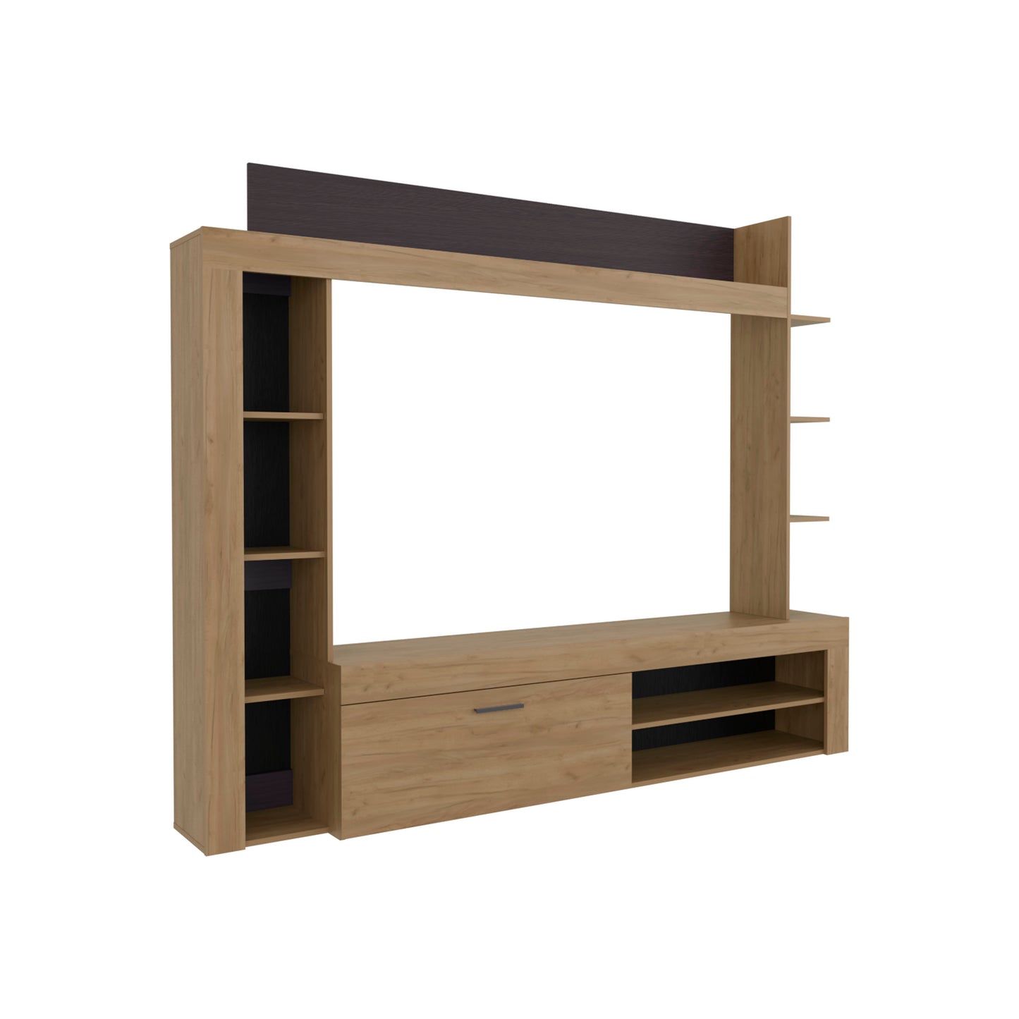 Cecil Entertainment Center and TV Stand with Open Below Shelves and Storage Compartments with One Door