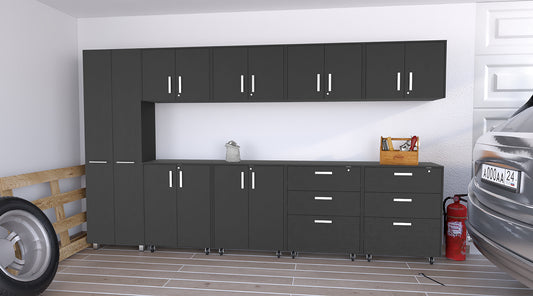 Dayton 9 Piece Garage Set, Black Wengue Finish