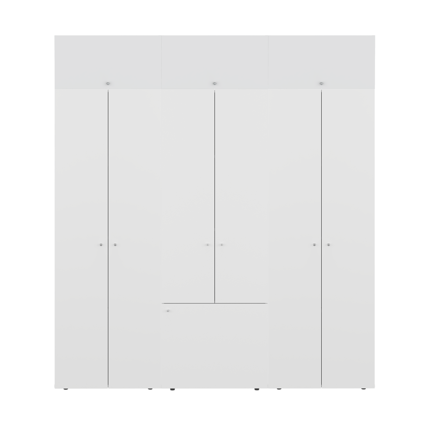 Home 6 Piece, 10 Door Closet System, Top Storage Shelves, Wide Armoire for Bedroom Storage and Organization, Natural Oak