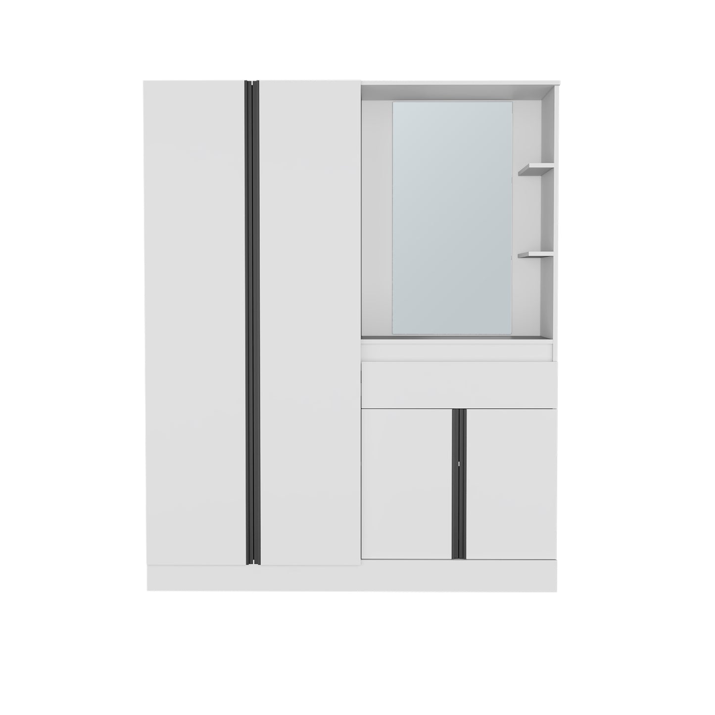Kamelot Armoire With Double Doors, Hanging Rod And Interior Shelves