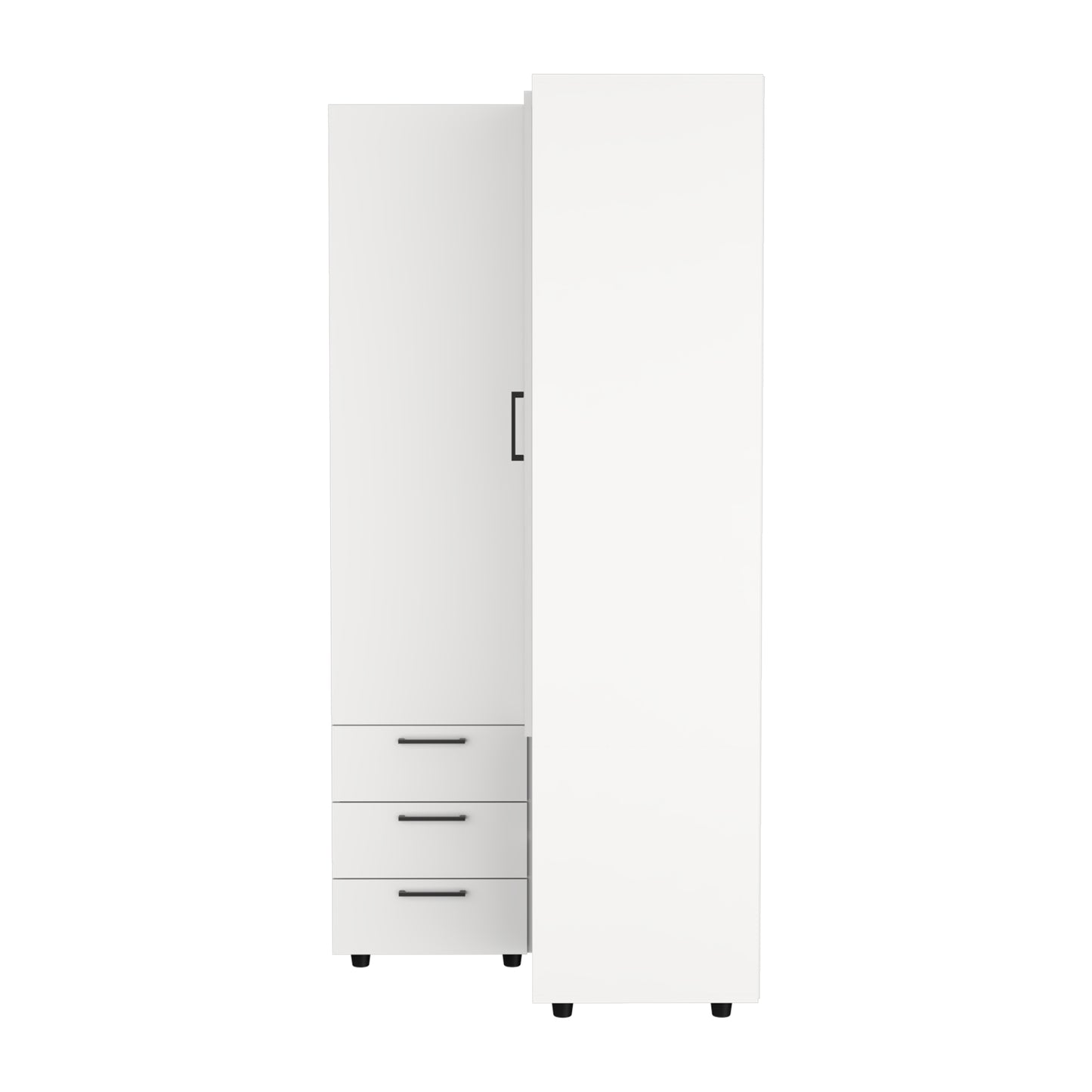 Toulouse Corner Armoire With Double Doors And Interior Shelves, Space-Saving Wardrobe