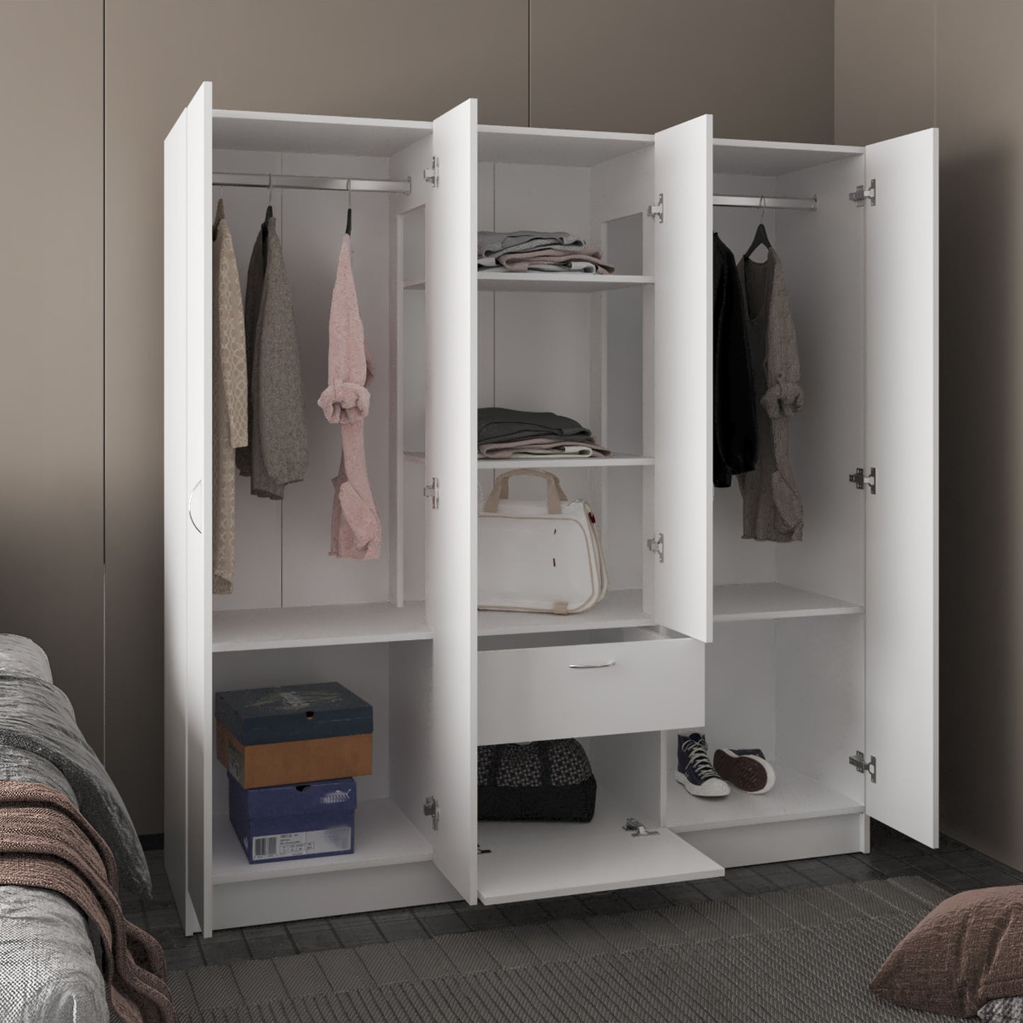 Mitu six Doors Armoire, Wardrove With Three Double Door