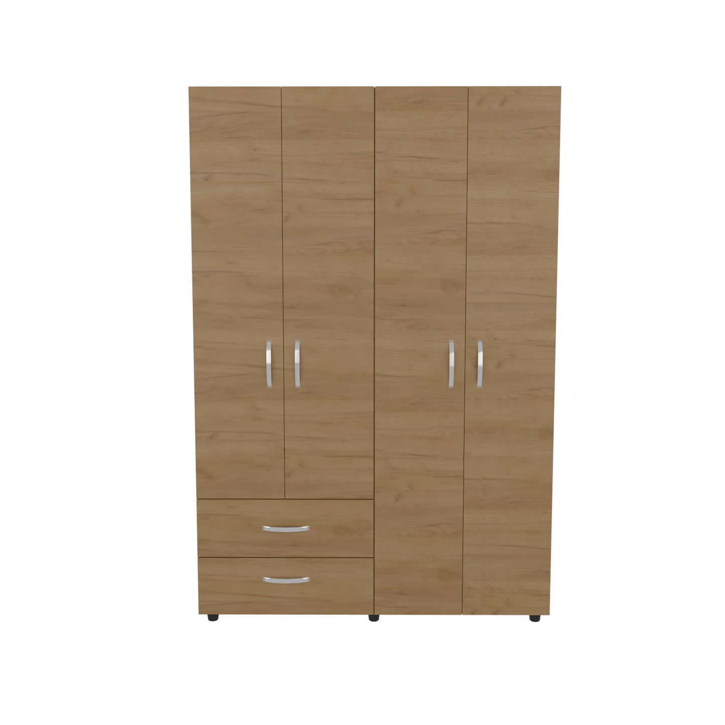Ankora Armoire with 4 Doors, 2 Drawers, And 2 Hanging Rod, Storage Cabinet for Living Room, Bedroom, or Entryway