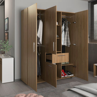 Bariloche 70" High Four- Door, One Drawer Armoire With Three Hanging Rods, Seven Shelves Bedroom, Wardrobe, Closet