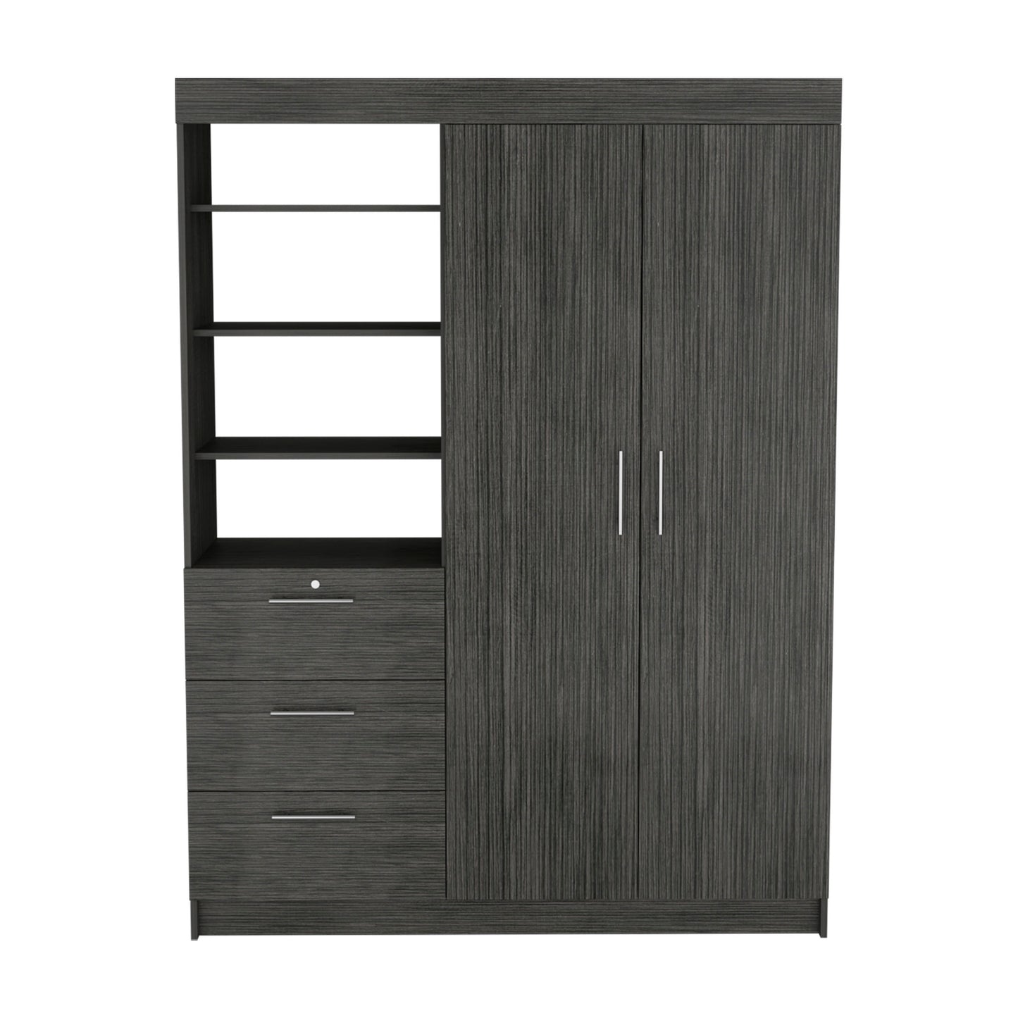Armoire Kenya 3 Drawers, Four Shelving and Large Storage