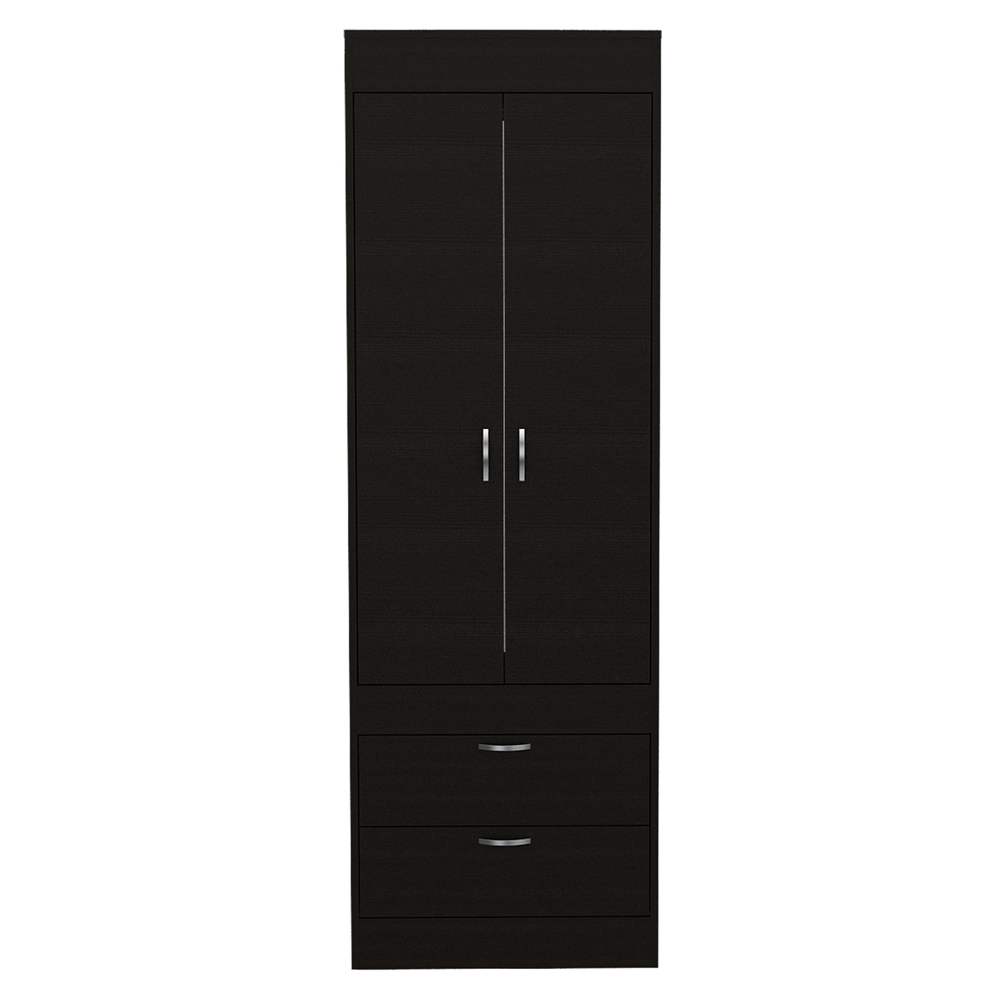 Simone Armoire, Rod, Double Door, Two Drawers, Metal Handles