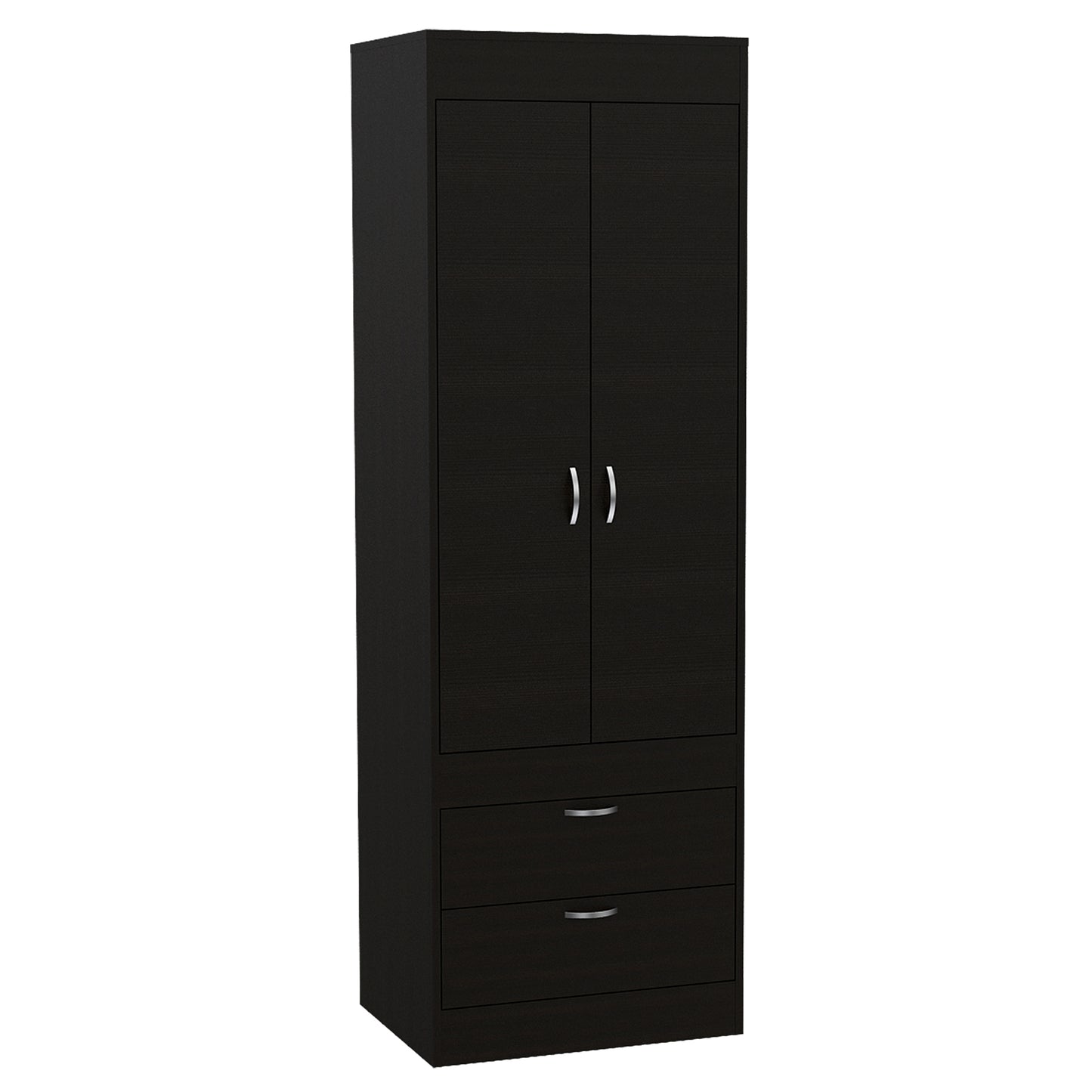 Simone Armoire, Rod, Double Door, Two Drawers, Metal Handles