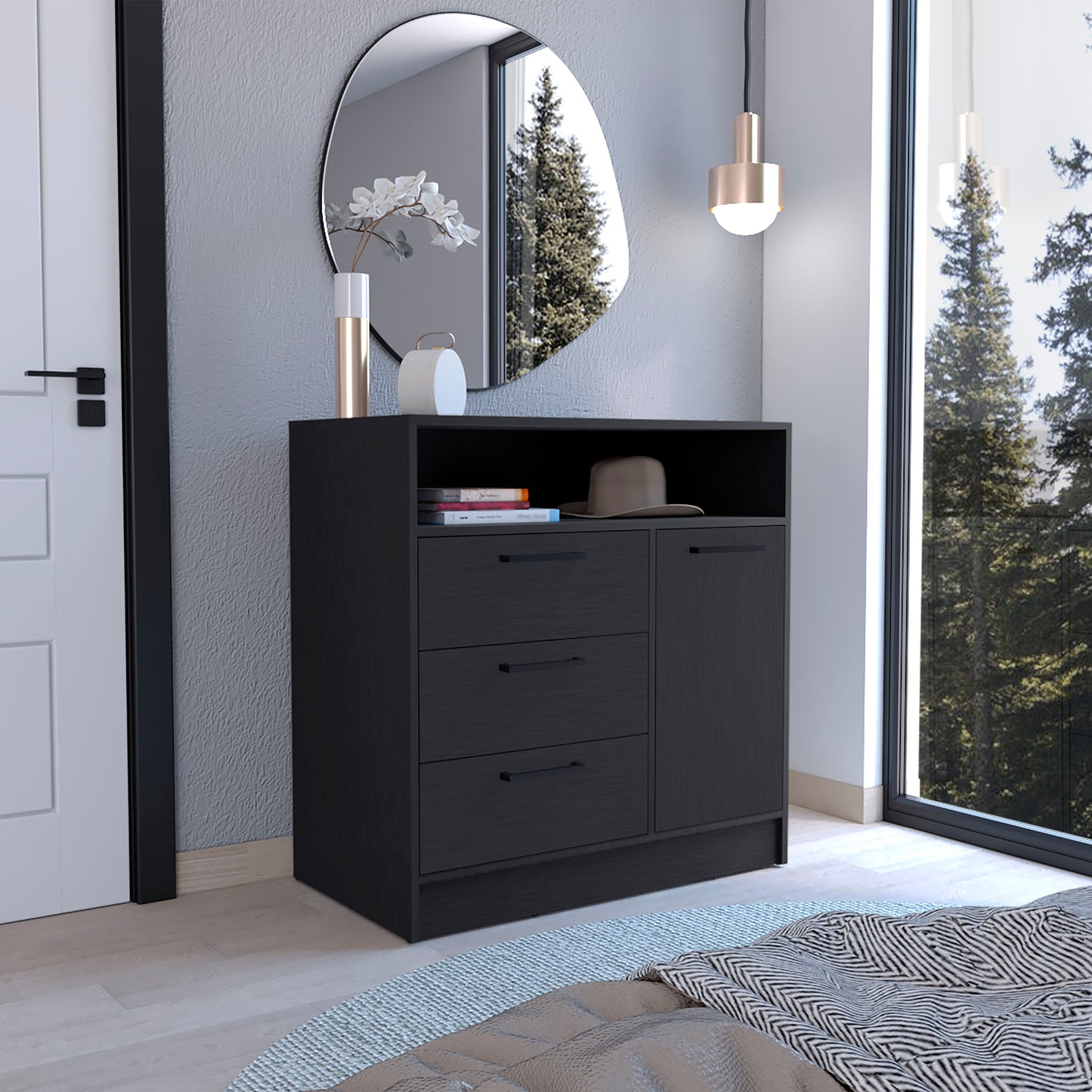 Omaha Dresser four Drawers, One Shelf