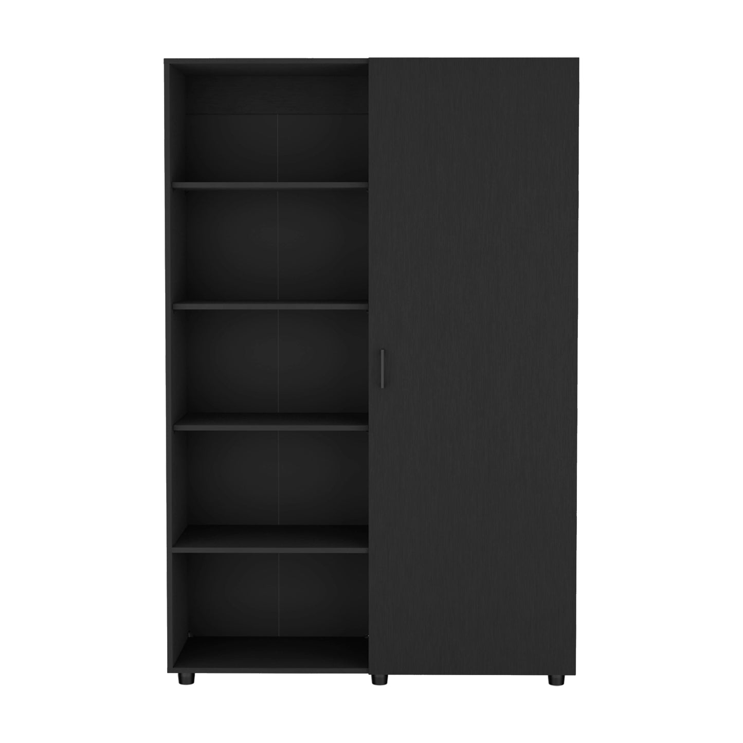 Eco 72" High 6-tier Shelf One-Door Cabinet Armoire with Two Hanging Rods