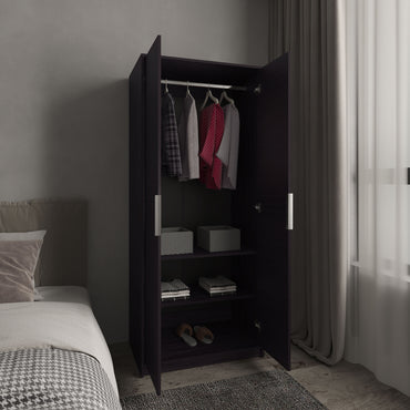 Wenden Armoire Double Doors, Hanging Rod And Interior Shelves, Freestanding Modern Wardrobe