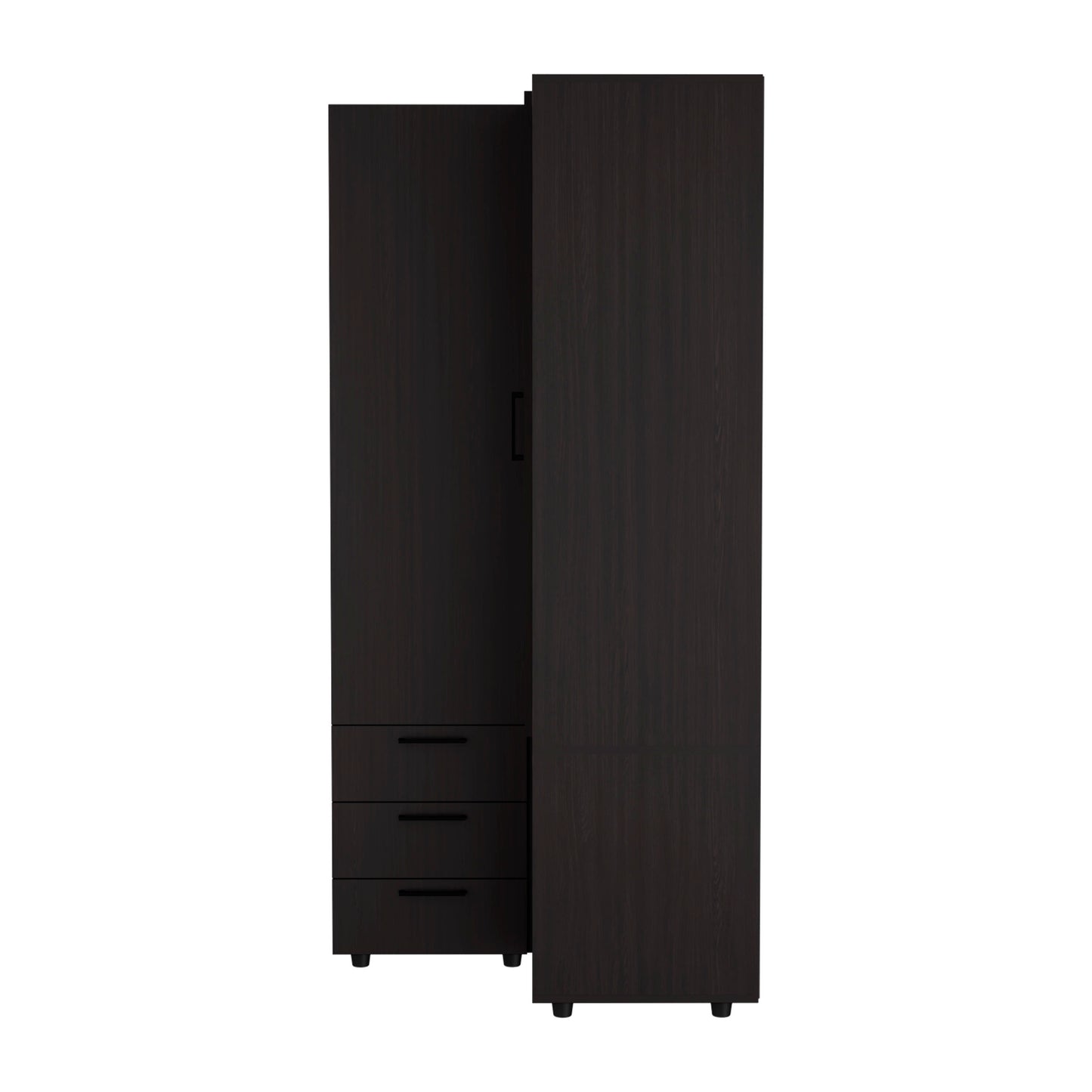 Toulouse Corner Armoire With Double Doors And Interior Shelves, Space-Saving Wardrobe