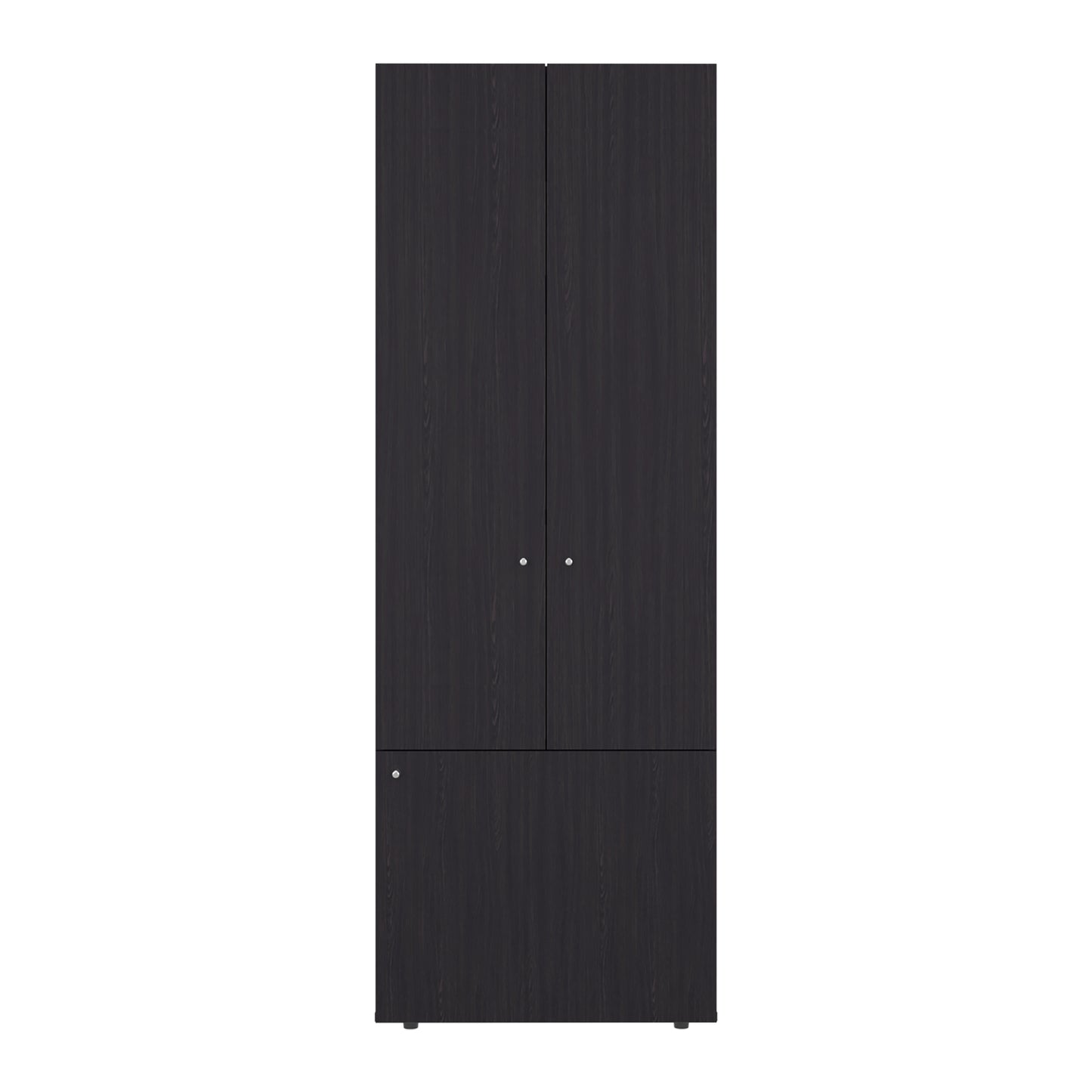 Home 3 Door Closet System with Hanging Rod for clothes and interior Shelves, Manufactured Wood Freestanding Bedroom Storage, Utility Room or Laundry Room Furniture