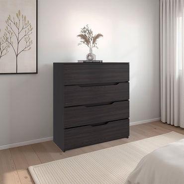 Zoe Freestanding Compact Dresser with Four Storage Drawers and Superior Top, Bedroom Storage Option
