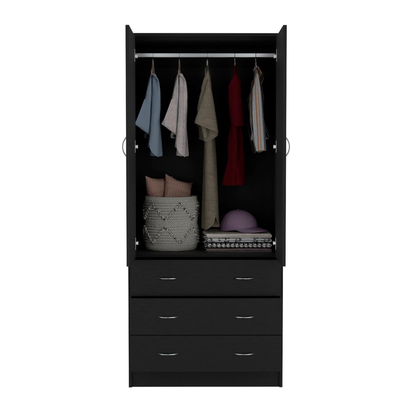 Taly Double Door Armoire Black