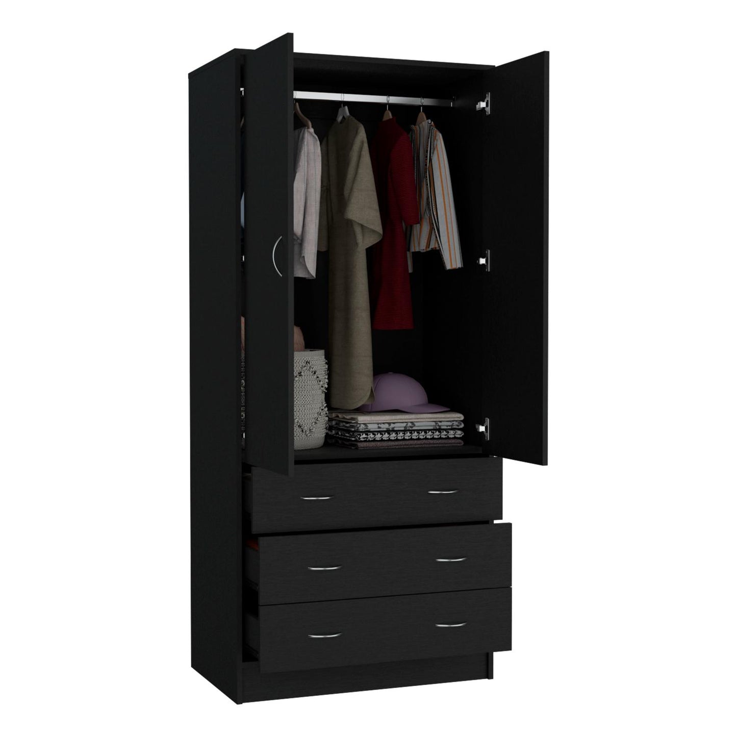 Taly Double Door Armoire Black