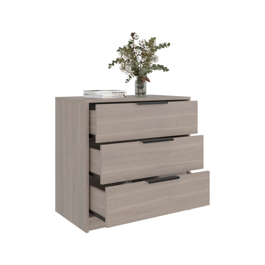 Tuhome Kaia 3 Drawers Dresser with Spacious Storage, Modern Superior Top for Décor, Functional Bedroom Organizer for Clothing and Essentials, Contemporary Space-Saving Furniture with Metal Hardware