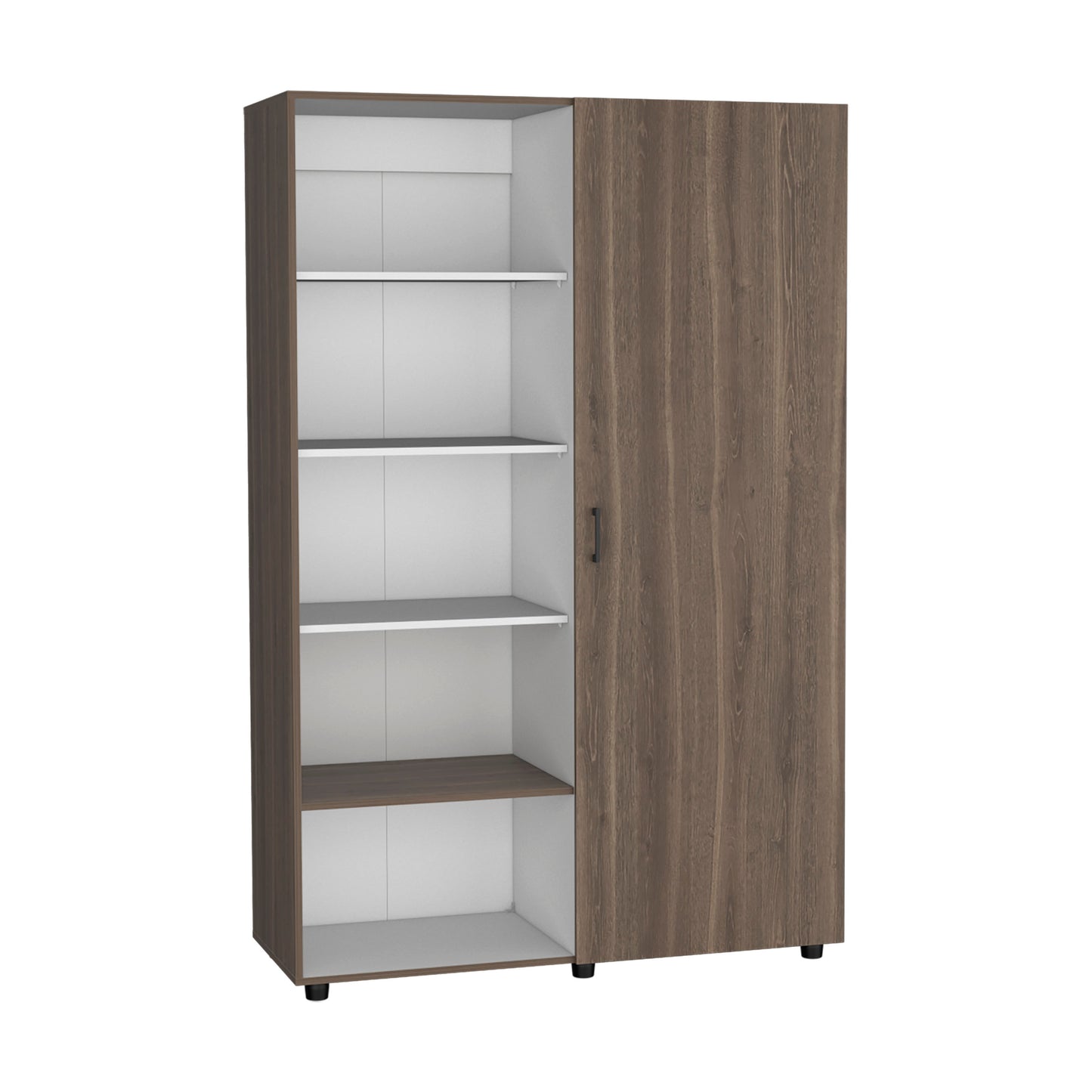 Eco 72" High 6-tier Shelf One-Door Cabinet Armoire with Two Hanging Rods