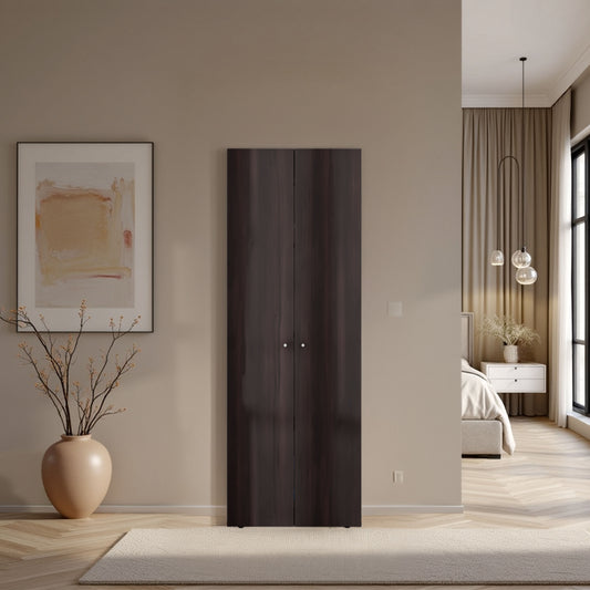 Home 2 Door Closet System, Four Fixed Shelves, Compact Wardrobe for Bedroom Organization, Laundry Room Organization, Utility Room Organization, Freestanding Storage Furniture