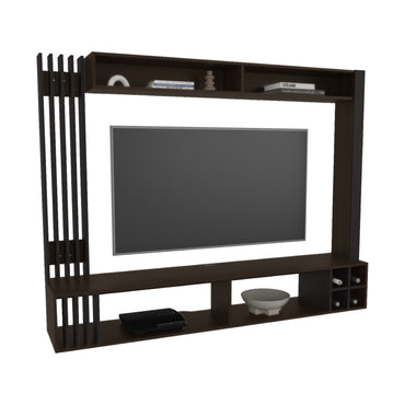 Bremmen Entertainment Center With Open Shelves, Tv Panel And Storage Compartment For Living Room or Bedroom