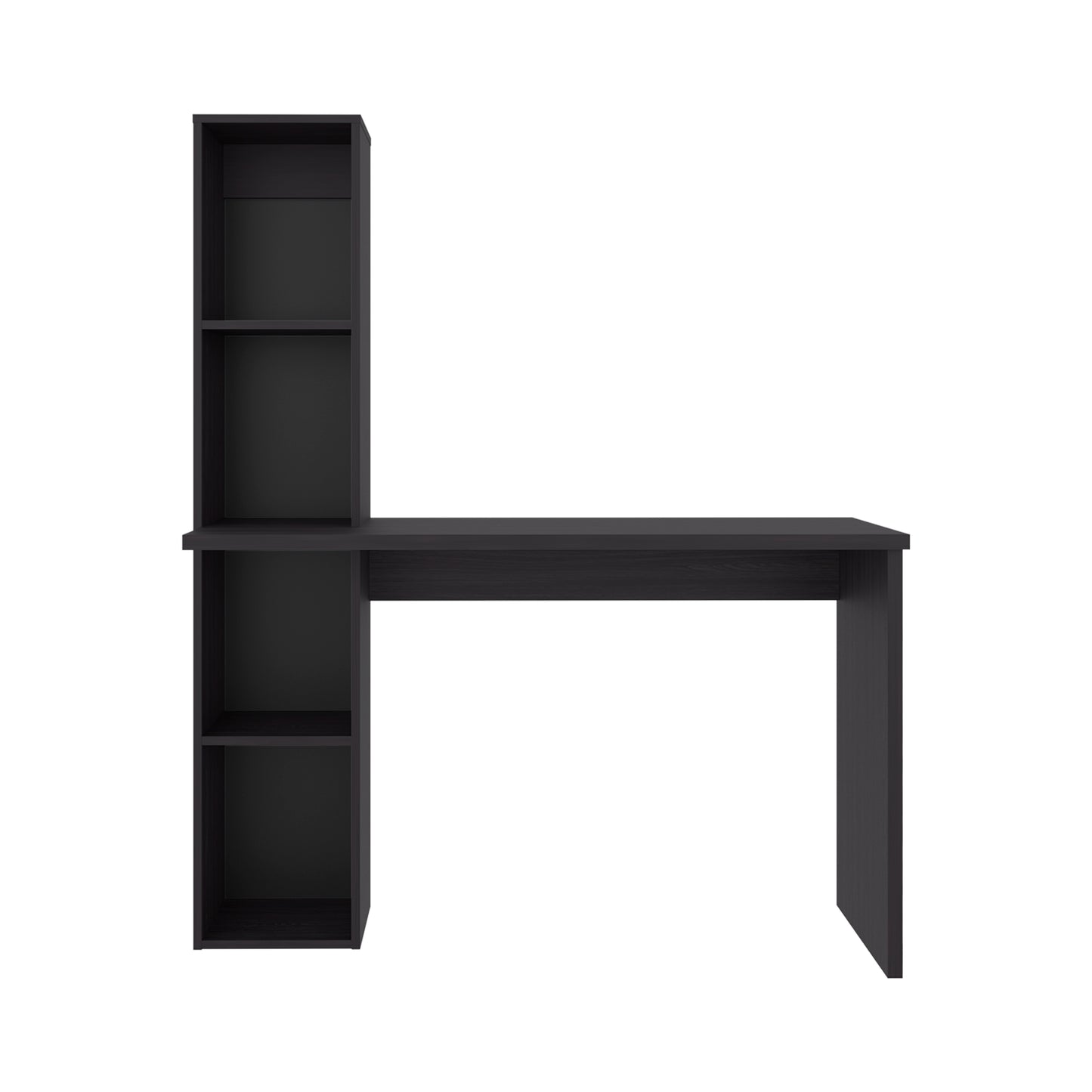 Aston Modern Computer Desk with Integrated Booshelf with Multi-Tier Open Shelves